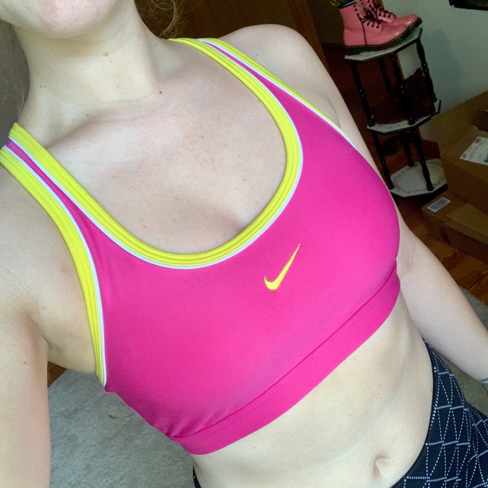 NIKE bright colored sports bra